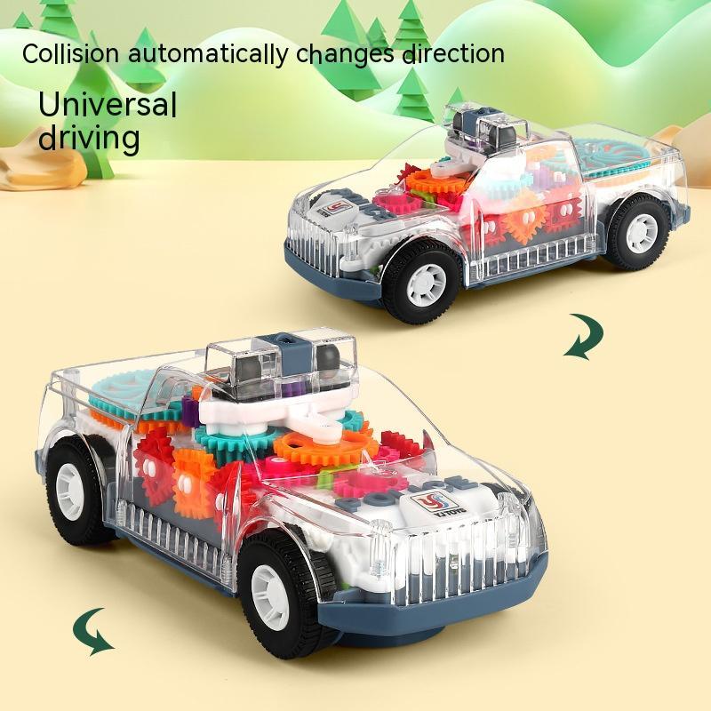 Polizeiauto Spielzeug mit Licht & Musik – Transparentes Kinderauto