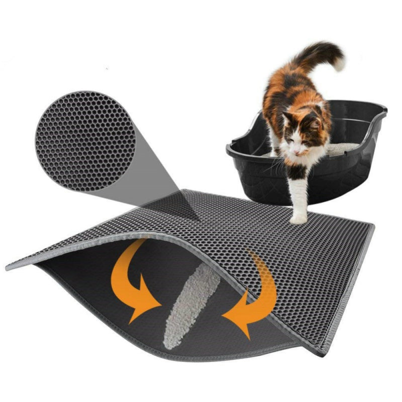 Katzenstreumatte mit Wabenstruktur – doppellagig & wasserabweisend