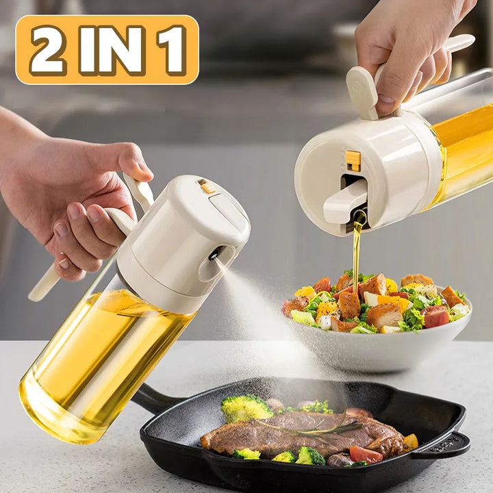 2-in-1 Ölspender & Ölsprüher aus Glas – 550 ml
