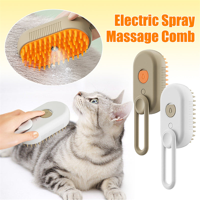 3-in-1 elektrische Fellpflegebürste mit Sprühfunktion für Katzen & Hunde