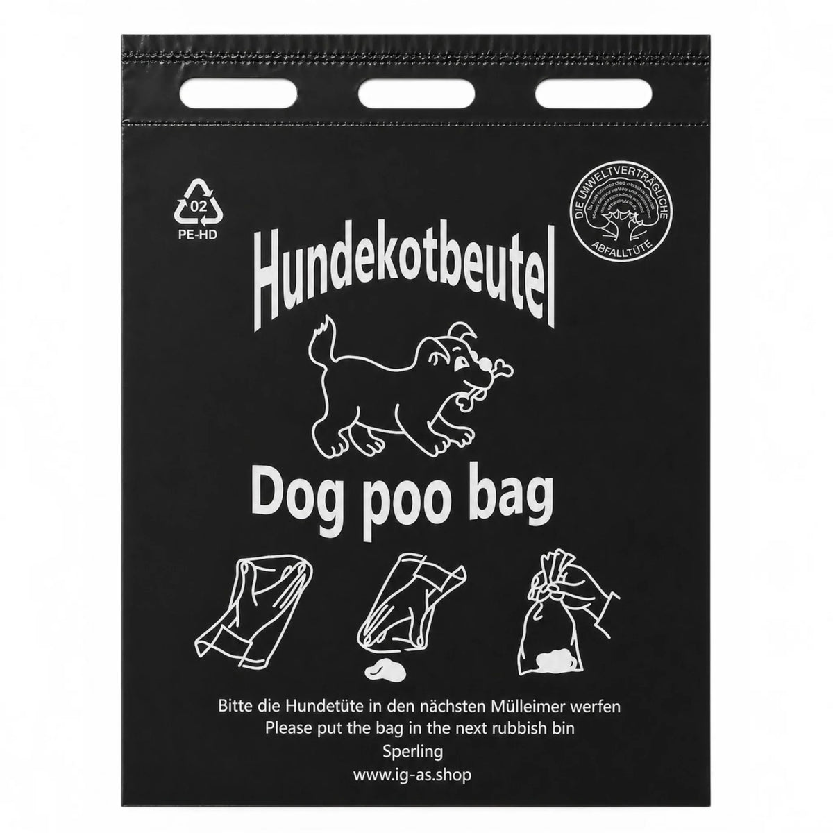 Hundekotbeutel 20x32+3cm - Im Block zu je 100 Stück