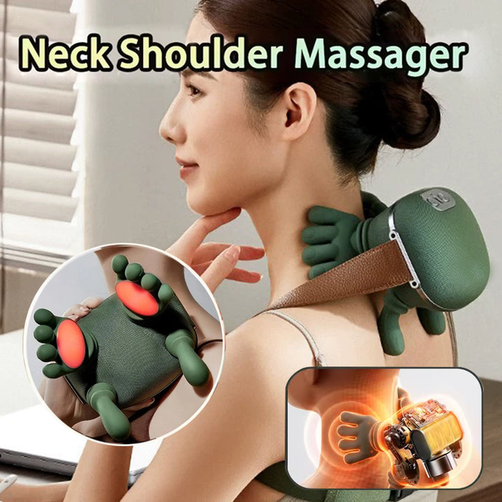 4D Nacken- & Schultermassagegerät mit Wärme – Kabellos & Wiederaufladbar