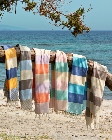Schnelltrocknendes Baumwollhandtuch Palermo – Beige & Braun - Produktbild 3