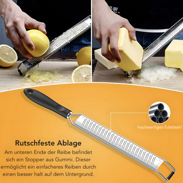 Zester Reibe aus Edelstahl Handreibe mit Schutzabdeckung - Produktbild 5