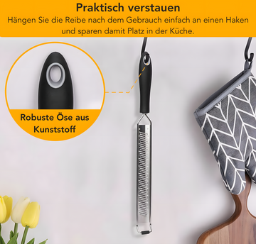 Zester Reibe aus Edelstahl Handreibe mit Schutzabdeckung - Produktbild 7
