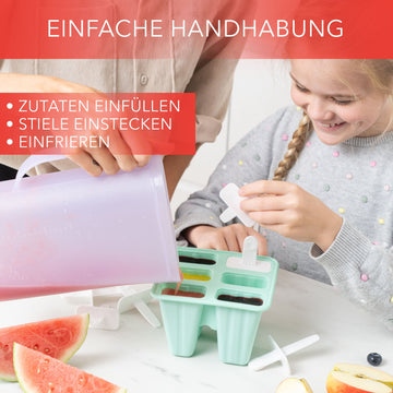 Eisformen am Stiel aus Silikon Eislutscher Türkis - 6 Stück - Produktbild 3