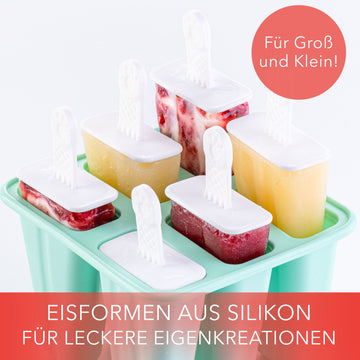 Eisformen am Stiel aus Silikon Eislutscher Türkis - 6 Stück - Produktbild 2