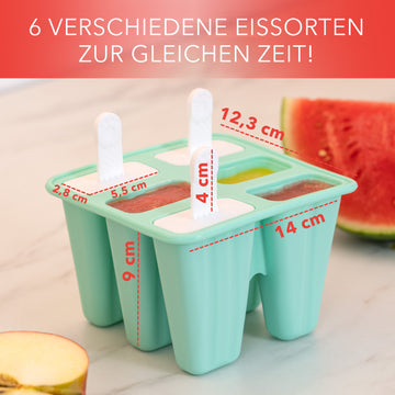 Eisformen am Stiel aus Silikon Eislutscher Türkis - 6 Stück - Produktbild 4