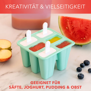 Eisformen am Stiel aus Silikon Eislutscher Türkis - 6 Stück - Produktbild 6