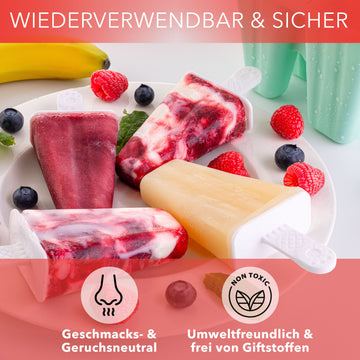 Eisformen am Stiel aus Silikon Eislutscher Türkis - 6 Stück - Produktbild 7