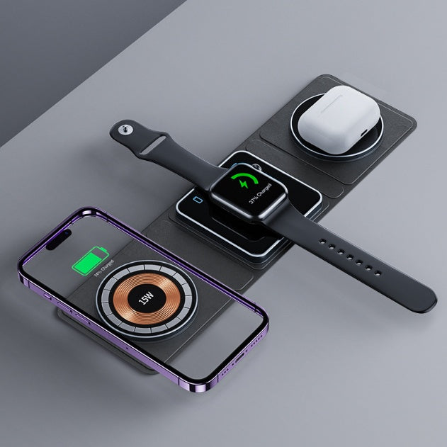 3-in-1 magnetische faltbare Ladestation für iPhone, Apple Watch & AirPods