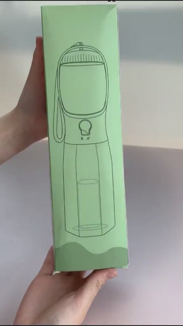 3-in-1 Trinkflasche für Hunde mit Futterfach & Kotbeutelspender – 300 ml